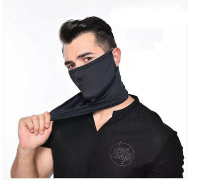 Gaiter Face Mask Ear Loop Black Cooling Outdoor US Seller Fast Reusable Ice Silk