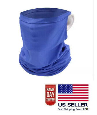 Gaiter Face Mask Ear Loop Blue Cooling Outdoor US Seller Fast Reusable Ice Silk