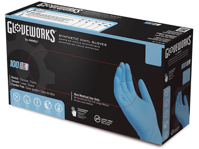 GLOVEWORKS Blue Disposable Nitrile Industrial Gloves 5 Mil, Latex-Free, 100/Box