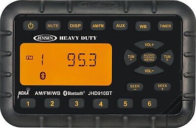JENSEN Heavy Duty JHD910BT Mini Waterproof AM/FM/WB/BT Radio, NOAA Weatherband