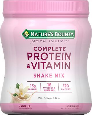 Nature's Bounty Complete Protein & Vitamin Shake Mix with Collagen & Fiber Co...