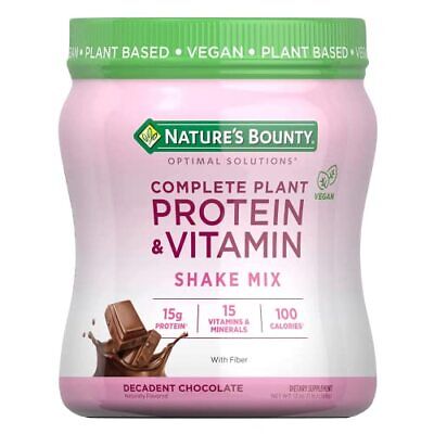 Nature's Bounty Optimal Solutions Complete Plant Protein & Vitamin Shake Mix ...