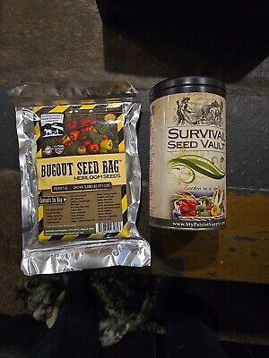 Patriot Seeds Survival Seed Vault Kit & Bug Out Seed Bag Non-GMO Heirloom Seeds