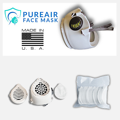 Reusable Dust Mask With 50 Replaceable Filters - Lawn Work, Woodworking, Sports