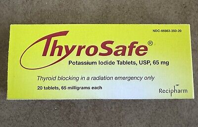 ThyroSafe Potassium Iodide Tablets - 20 Count, 65mg - 2031 Expiration