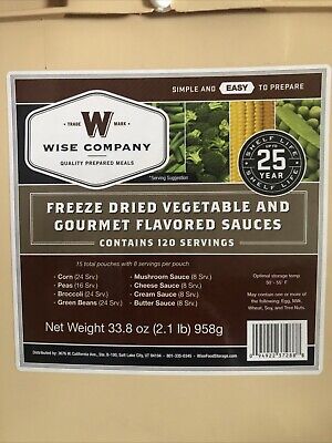 Wise Company 120 Serving Freeze Dried Vegetables And Sauces Bucket