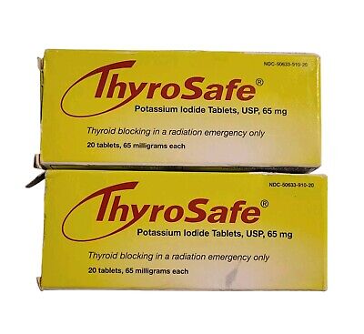 2 x Thyrosafe Potassium Iodide Tablets 65 Mg 20Count Box Exp 06/2032