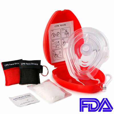 Adult/Child CPR Pocket Resuscitator Rescue Mask + 2 keychain cpr face shield