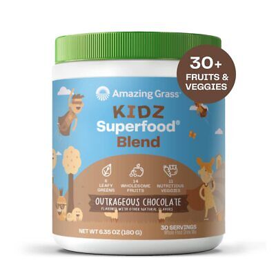 Amazing Grass Kidz Superfood Smoothie Powder Organic Fruits Veggies 30 Servings