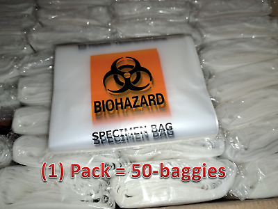 Bags 6"x9" Specimen Transport Biohazard Bag, Econo-Zip, with absorbent-pad