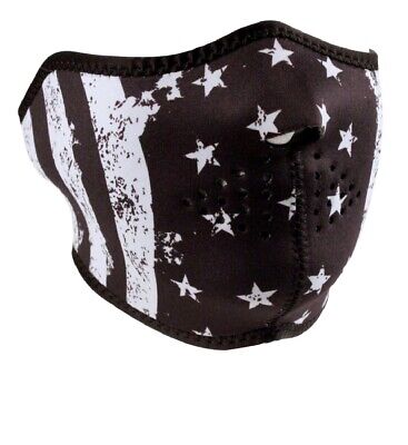 Black White American Flag Neoprene Half Face Mask Biker Costume Zan Headgear
