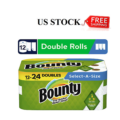 Bounty Select-a-Size Paper Towels, 12 Double Rolls, White