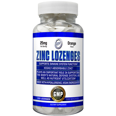 Chewable Hi Tech Zinc Lozenges 25mg - 50mg 100 Tablets Orange Flavor IMMUNITY