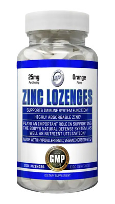 Chewable Hi Tech Zinc Lozenges 25mg - 50mg 100 Tablets Orange Flavor IMMUNITY