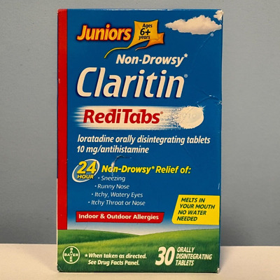Claritin Junior RediTabs 24 Hour Non-Drowsy Loratadine 10 mg 30 Count EXP 6/2025