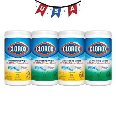 Clorox Disinfecting Wipes Value Pack, Cleaning Wipes, 75 Count Each, Pack of 4