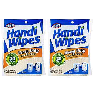 Clorox Handi Wipes Heavy Duty Reusable Cloths, 3 Count, 2 Pack beige