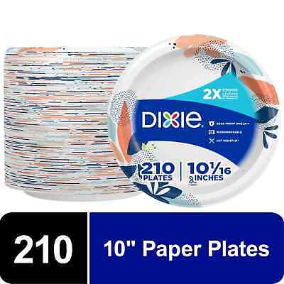 Dixie Disposable Paper Plates, 10 In, 210 Count,Free & Fast Shipping.