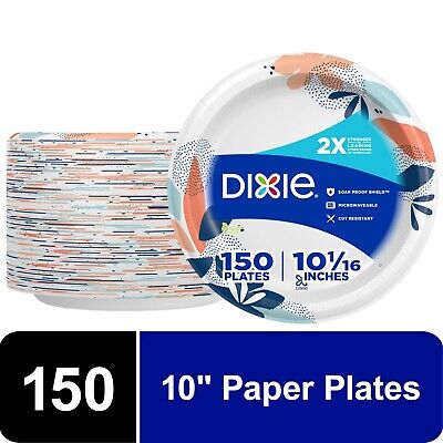 Dixie Everyday Disposable Paper Plates 10" Multi-Color 150 Count