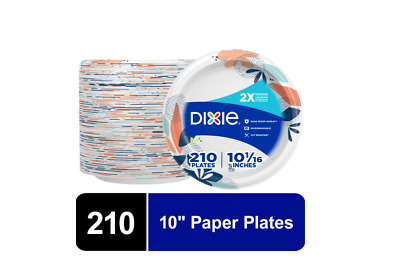 Dixie Everyday Disposable Paper Plates, 10", Multi-Color, 210 Count