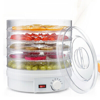 Food Dehydrator Machine w/5 Trays Fruit Meat Dryer Temperature Time Adjustable