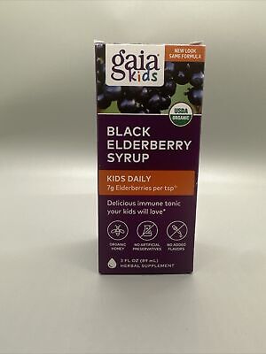 Gaia Kids, Black Elderberry Syrup, 3 fl oz (89 ml) BB:07/2026
