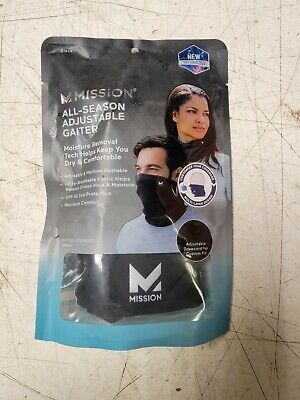 Mission All-Seasom Adjustable Gaiter Face Mask Black