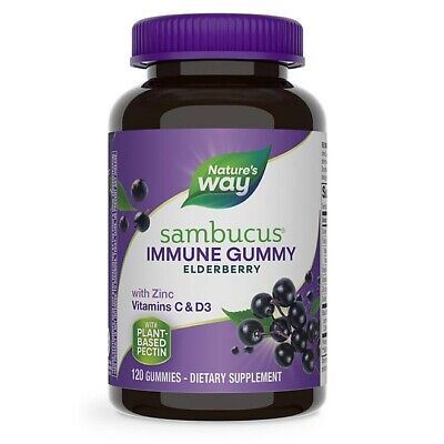 Nature’s Way Immune Support Sambucus Elderberry Gummies 120 Ct EXP 02/26
