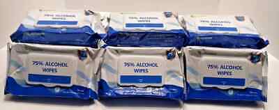 New 12 Pack 75 % Alcohol Wipes, 12 packs of 50 (600 Wipes)