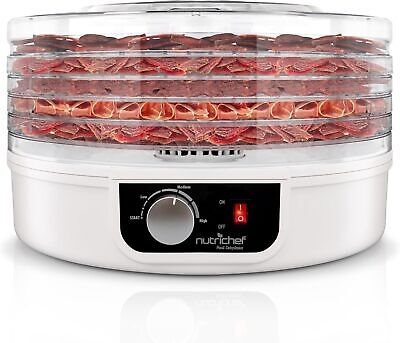 NutriChef Food Dehydrator - Dehydrate Beef Jerky, Meat, Mushrooms, White