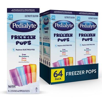 Pedialyte Electrolyte Solution Freezer Pops Variety Pack 16 Count Pack of 4