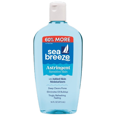 Sea Breeze Astringent for Sensitive Skin and Redness, 16 fl oz- Choose Your Pack