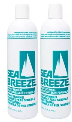 Sea Breeze Barber Astringent Skin, Scalp & Nails SENSITIVE SKIN 12 oz |Set of 2