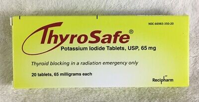 ThyroSafe Potassium Iodide Tablets 65 Mg 20-Count Box Expires 03/2030