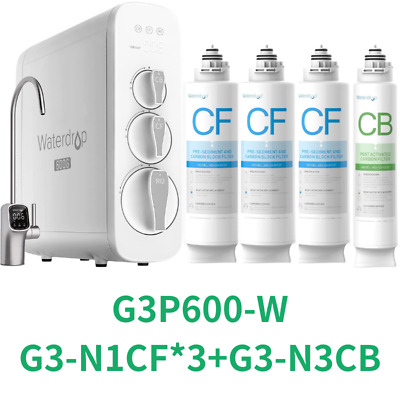 Waterdrop G3P600 Reverse Osmosis System,Tankless,600 GPD -Certified Refurbished