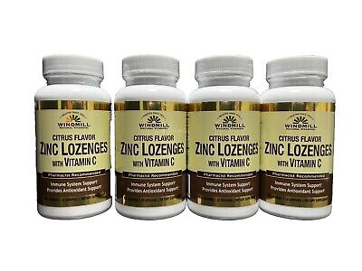 Windmill Natural Citrus Flavor Zinc Lozenges With Vitamin C 60 Lozenges 4 Pack