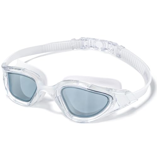 Keary Goggles Swimming Adult Swim Goggles for Men Women Swimming Goggles Youth Adults Anti-Fog Goggle Pool Open Water Glasses for Swim Waterproof UV Protection Clear Vision Grey Swim Goggles with Case
