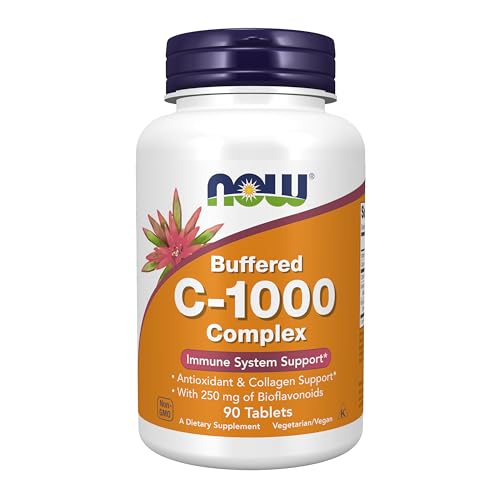 NOW Supplements, Vitamin C-1000 Complex with 250 mg of Bioflavonoids, Buffered, Antioxidant Protection*, 90 Tablets