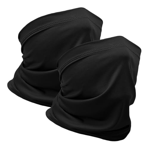 WOXVM 2 Pack Neck Gaiter Face Mask Breathable Sun Cooling Balaclava Versatile Bandana Tube Neck Scarf Gator Face Cover Summer UV Protection Headwear for Men Women Outdoor Sports